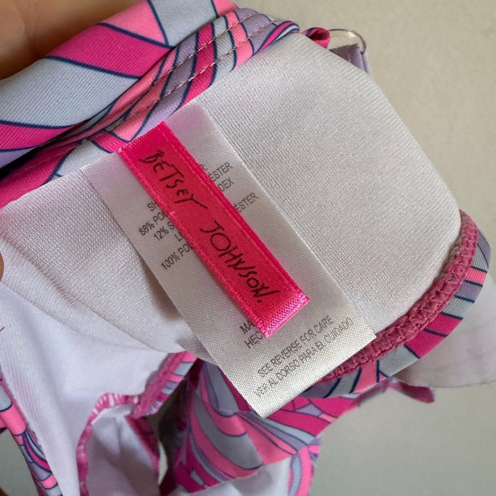Betsey Johnson Pink/Blue Y2K Style Girls Bikini Top size 10 EUC - Picture 3 of 4